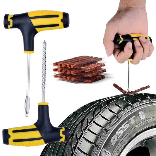 Kit de réparation de pneus de voiture, ensemble d'outils de clouage, bouchon de crevaison de pneu sans chambre à air, outils de Garage avec bande de caoutchouc