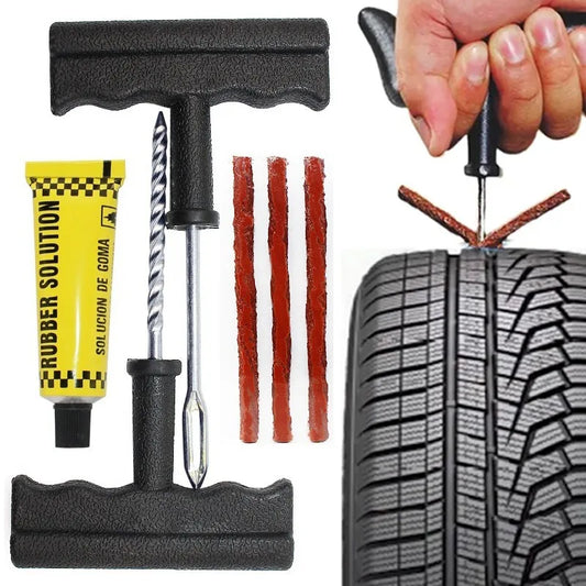 Kit de réparation de pneus de voiture, ensemble d'outils de clouage, bouchon de crevaison de pneu sans chambre à air